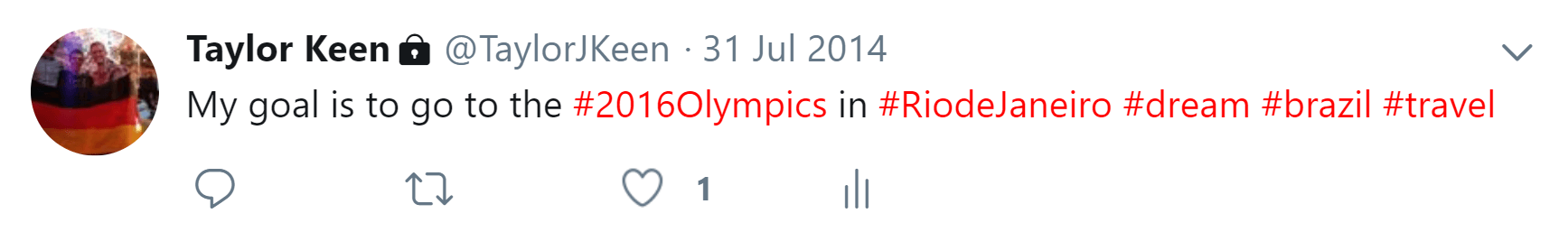 Olympic dream tweet